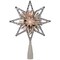 Northlight 8" Lighted Silver Tinsel Star Christmas Tree Topper - Clear Lights, White Wire